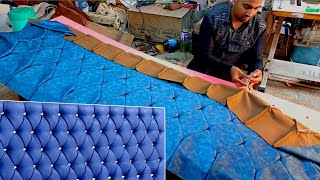 How To Make Tufted Headboard At Home Tufted Headboard For Bed Headboard Kaise Banayen [upl. by Ecnedac]