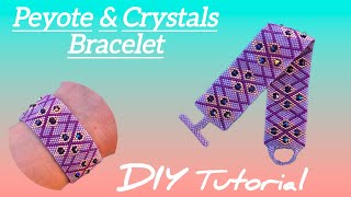 Rhombus braceletPeyote stitchampcrystal braceletOdd countImpar peyoteJewelry making at home [upl. by Eirrek]