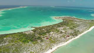 Aerial panning shot of Kanton Atoll Phoenix Islands Kitibati [upl. by Domonic301]