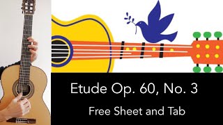 Etude Op 60 No 3 M Carcassi Performance Tutorial with Free sheet and Tab [upl. by Adnawaj]