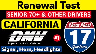 DMV Senior Written Test 2024 California  Signal Horn Headlight  DMV Written Test 2024 California [upl. by Nnaes213]