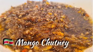 🇸🇷 Surinaamse Mango Chutney receptSurinamese Mangoes Hot Chutney recipe [upl. by Anaiad]