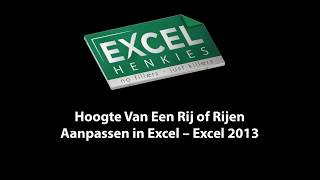 50 Hoogte Van Een Rij of Rijen Aanpassen in Excel – Excel 2013 [upl. by Miyasawa]