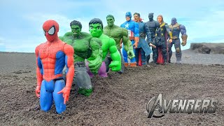 SPIDERMAN 2 VS HULK VS THANOSCAPTAIN AMERICABATMANVENOMBLACK PHANTER AVENGERS TOYS MARVEL 12 [upl. by Hsuk]