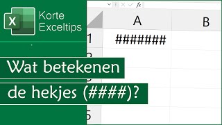 Wat betekenen hekjes  in Excel [upl. by Rufina]