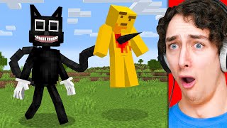 Using CARTOON CAT to Fool My Friends in Minecraft [upl. by Purington151]