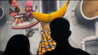 Despicable Me Minion Mayhem  Training course w\ the girls Universal Studios Hollywood Christmas [upl. by Yerffe]