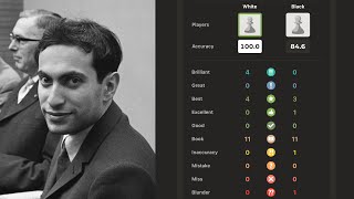 4 Brilliant Moves by Mikhail Tal with 100 Accuracy  Chess [upl. by Amora]