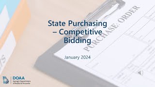 State Purchasing  Competitive Bidding [upl. by Keldon]