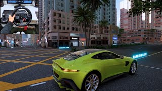 Aston Martin Vantage  Test Drive Unlimted Solar Crown  Steering wheel Gamplay [upl. by Suhpesoj]