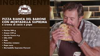 Pizza Bianca del Barone con Mortadella Suprema e crema di cacio e pepe  PaneampFiorucci [upl. by Zanahs]