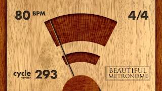 80 BPM 44 Wood Metronome HD [upl. by Enilaf403]