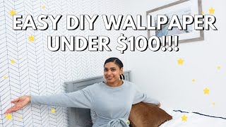 EASY WALLPAPER INSTALLATION l Room Makeover Part 2 l DIY By Niky Foster [upl. by Sonnie]