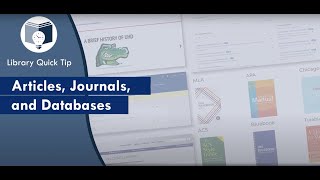 Articles Journals and Databases [upl. by Florida]