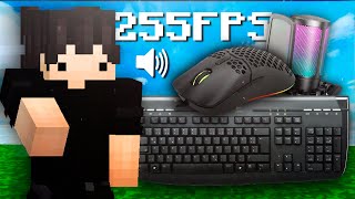 Membrane Keyboard in an ASMR  Hypixel Bedwars  NEW SKIN [upl. by Aserehtairam77]