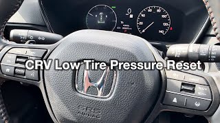 2024 Honda CRV How to Reset Low Tire Pressure Light 2025 2023 [upl. by Ronoh]