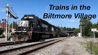 Trains in the Biltmore Village Pre Hurricane Helene [upl. by Annasus]