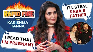 Karishma Tannas RAPID FIRE on pregnancy rumour Ranbir Alia Vicky SRK Sara amp hubby Varun Scoop [upl. by Ahsiliw]