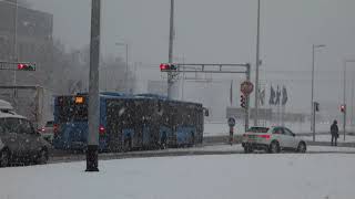 snowstorm in Zagreb Croatia 19 january 2024 [upl. by Notanhoj]