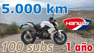 HANWAY FURIOUS 125  5000 km 1 año 100subs [upl. by Luaped]