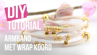 Sieraden maken Armband met wrap koord ♡ DIY [upl. by Ytirehc194]