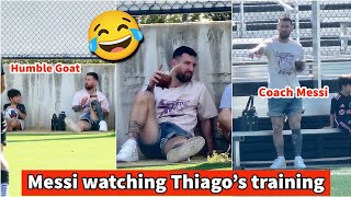 😂Look how Messi watching Thiagos training [upl. by Harias]