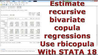 Estimate recursive bivariate copula regressions Use rbicopula With STATA 18 [upl. by Alitta202]