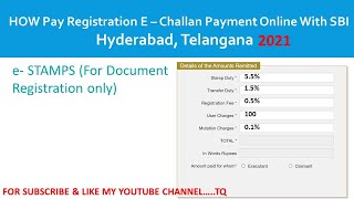 How to Pay Echallan Online Payment Document Registrations IGRS TelanganaHyderabadE STAMPS 2022 [upl. by Neddie]