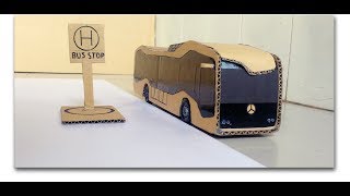 How to make bus of paper easy at home  future bus with cardboard [upl. by Ayhtin]