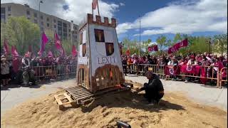 Quema del Castillo contra los actos de Villalar en León [upl. by Lorita961]