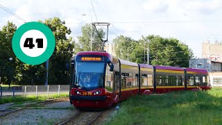 MPK Łódź linia 41 Pabianice Wiejska  Pl Niepodległości  Pesa Tramicus 2858 Frontview [upl. by Silletram121]