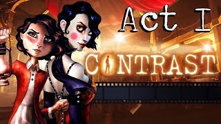 CONTRAST Gameplay Walkthrough  Act I All Collectibles Luminaries Achievements  Trophies [upl. by Nesnej]