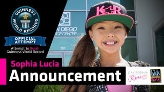 Sophia Lucia  Attempt to Break Guinness World Record Announcement [upl. by Slade448]