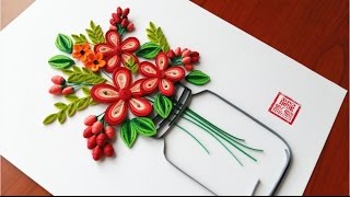 Paper Quilling Flower For beginner Learning Video 21  Paper Flower Design [upl. by Bannister]