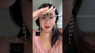 CUTTING MY OWN BANGS 😳 haircut bangs diyhairstyles [upl. by Ahsote]