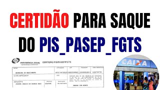 COMO SACAR A BOLADA DO PISPASEPFGTS INSS COMEÇA EMITIR A CERTIDÃO PARA SAQUE PELO MEU INSS [upl. by Affrica742]