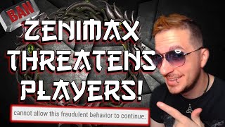 Zenimax Threatens to Ban Players for Stealing From Them😨 [upl. by Ativla858]