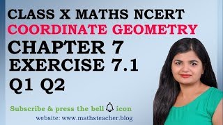 Chapter 7 Coordinate Geometry Ex 71 Q1 Q2 class 10 Maths [upl. by Agan]