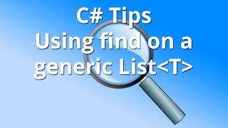 C programming tips  Using the find method on a generic list [upl. by Chadburn]