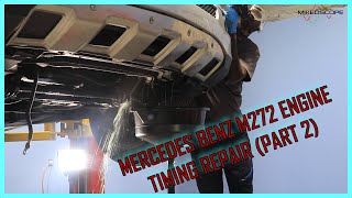 Mercedes Benz M272 Engine Timing Repair PART 2Engine Removal Balance Shaft Timing Chain Guides [upl. by Bernstein271]