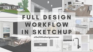 SketchUp for Interior Design  my full design workflow with clients [upl. by Joice]