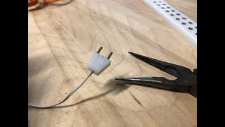 4  Dollhouse electrical Wiring 101 rethreading wires into plug [upl. by Aubert]