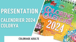 PRESENTATION  Calendrier à colorier 2024  Colorya [upl. by Sorcim]