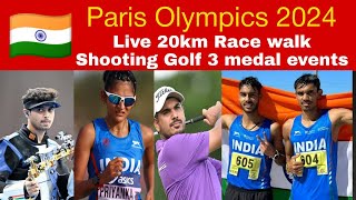 🔴 Paris Olympics 2024  Live commentary 20km race walk Golf  Shooting 50m Rifle 3 Positions [upl. by Atnoid]