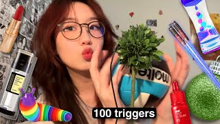 100 TRIGGERS IN 100 SECONDS 😳💯 fast and aggressive asmr without headphones [upl. by Yednarb12]