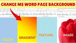 How to change MS Word Page color and Texture  Insert Gradient and Image in MS Word page easy way [upl. by Nygem]