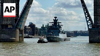 WATCH German warship blasts Darth Vader theme in London [upl. by Bessy]