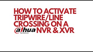 DAHUA How to Set Up Line CrossingTripwire Detection [upl. by Leirrad]