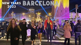 Barcelonas New Years Eve in 4K [upl. by Ahsinod739]