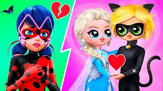 ¿Elsa y Cat Noir Juntos 33 Manualidades DIY para Muñecas LOL OMG [upl. by Bullock]